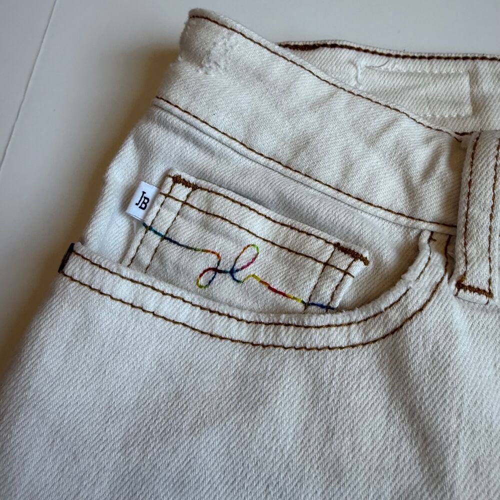 Judy Blue Adventureland Off White Denim Shorts Women's Large - Picture 5 of 14